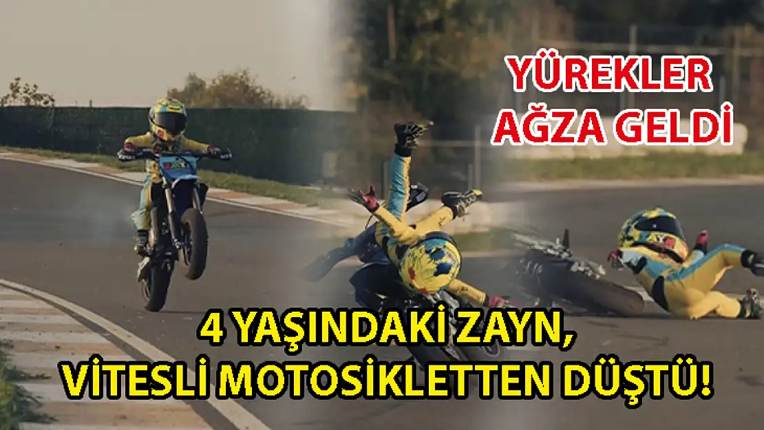 4 Yaşındaki Zayn, Vitesli Motosikletten Düştü! Yürekler Ağza Geldi