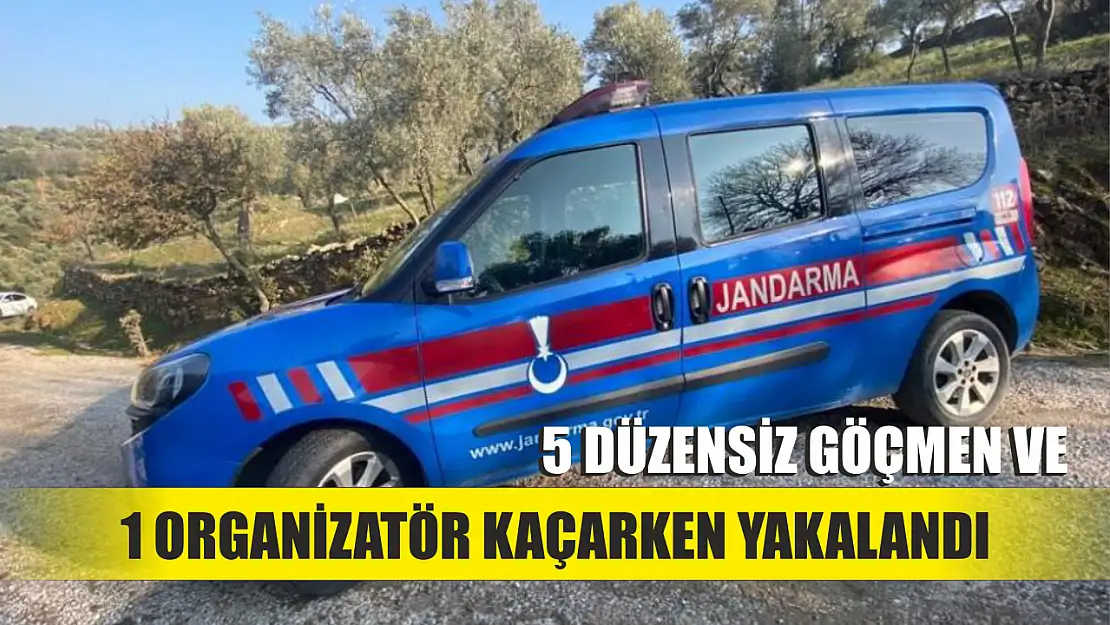 5 düzensiz göçmen ve 1 organizatör kaçarken yakalandı