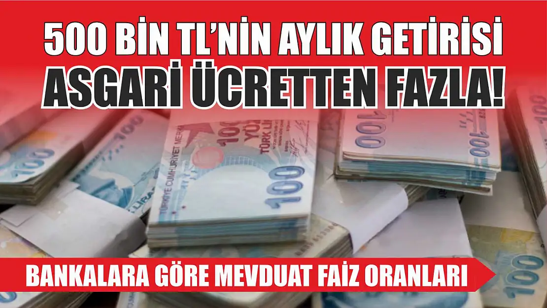 500 Bin TL'nin Aylık Getirisi Asgari Ücretten Fazla! Bankalara Göre Mevduat Faiz Oranları