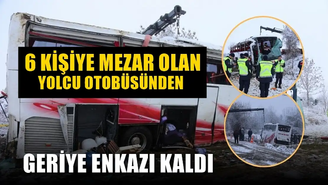 6 kişiye mezar olan yolcu otobüsünden geriye enkazı kaldı