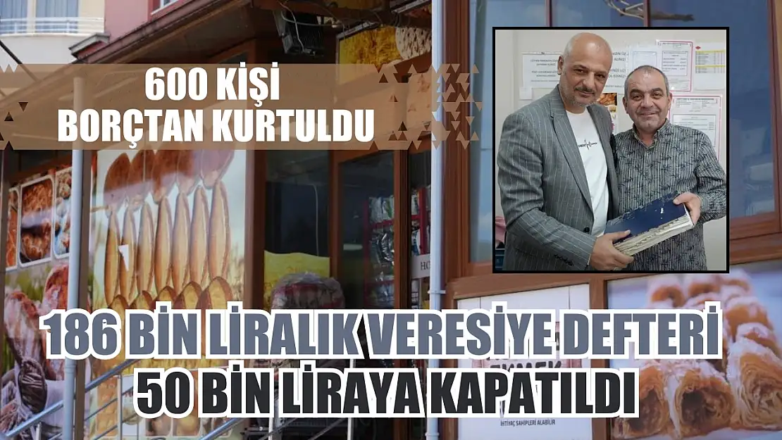 600 kişi borçtan kurtuldu: 186 bin liralık veresiye defteri 50 bin liraya kapatıldı