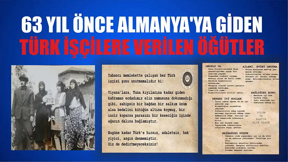 63 yıl önce Almanya'ya giden Türk işçilere verilen öğütler