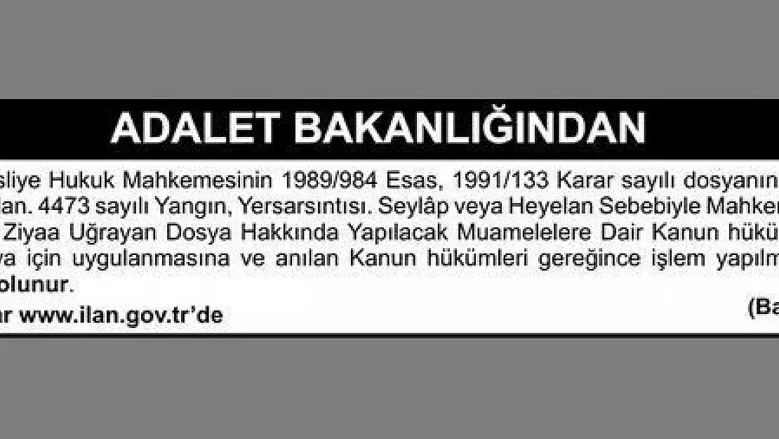 RESMİ İLAN