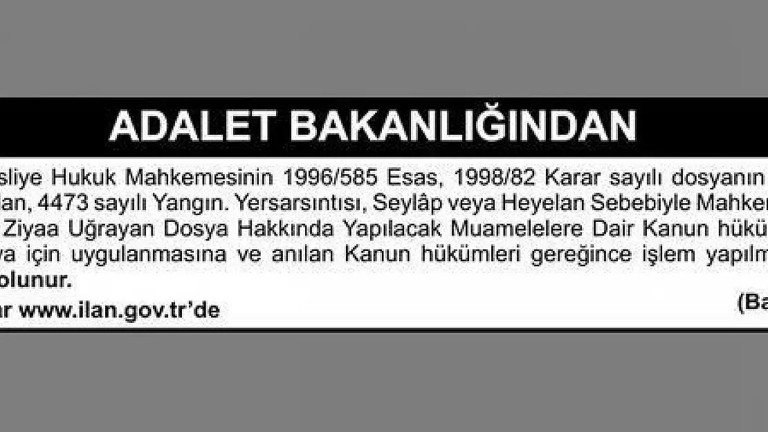 RESMİ İLAN