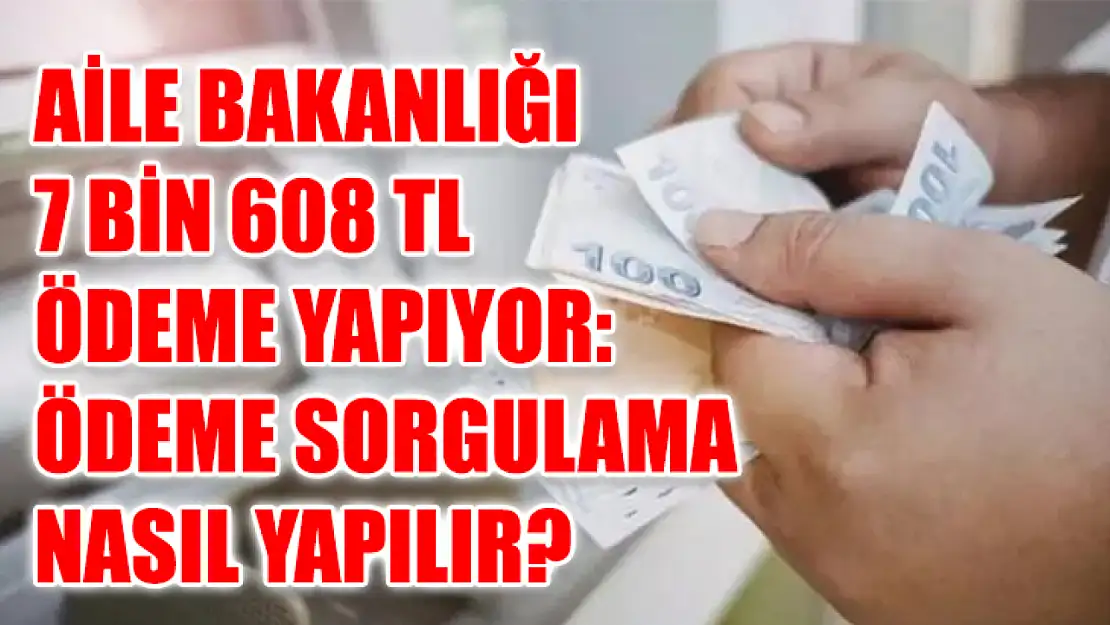 Aile Bakanlığı 7 bin 608 TL ödeme yapıyor: Ödeme sorgulama nasıl yapılır?