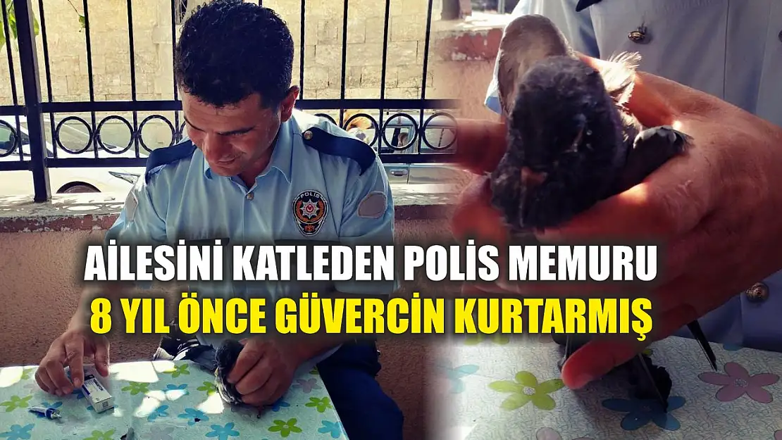 Ailesini katleden polis memuru 8 yıl önce güvercin kurtarmış