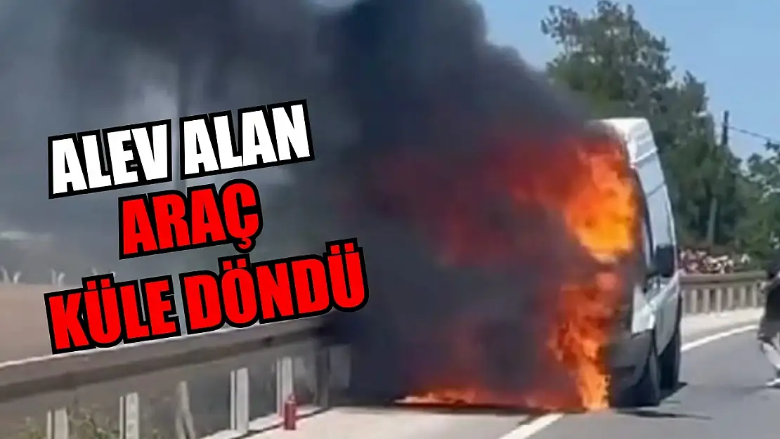 Alev alan araç küle döndü