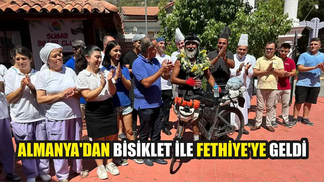 Almanya'dan bisiklet ile Fethiye'ye geldi