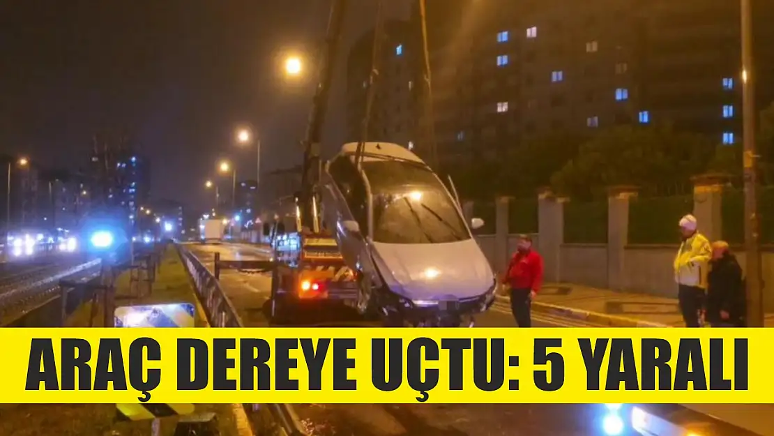 Araç dereye uçtu: 5 yaralı