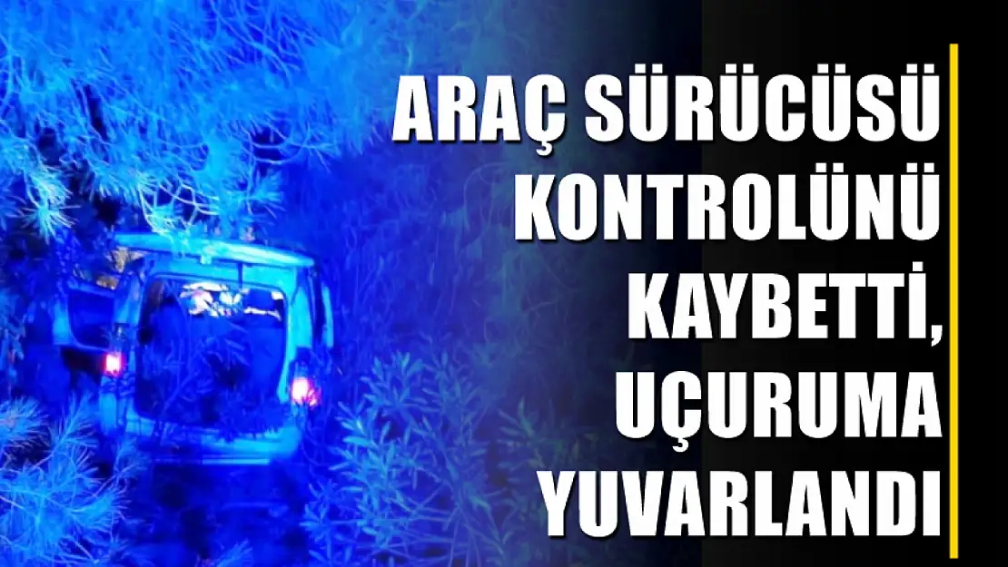 Araç sürücüsü kontrolünü kaybetti, uçuruma yuvarlandı