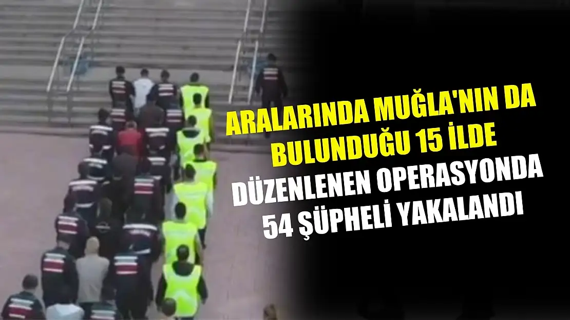 Aralarında Muğla'nın da bulunduğu 15 ilde düzenlenen operasyonda 54 şüpheli yakalandı