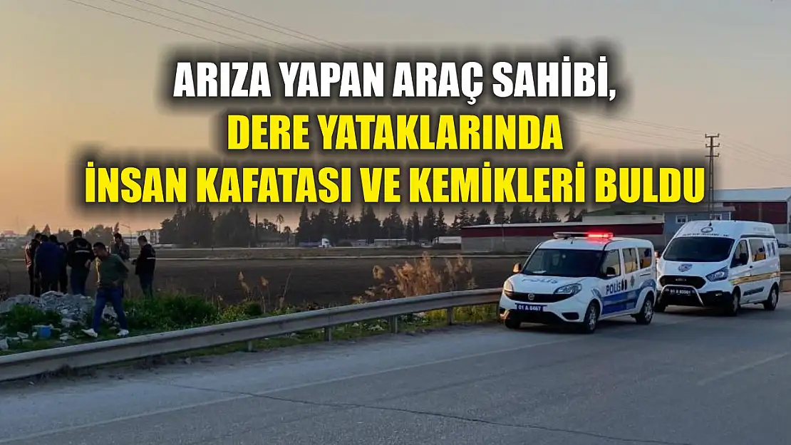 Arıza yapan araç sahibi, dere yataklarında insan kafatası ve kemikleri buldu