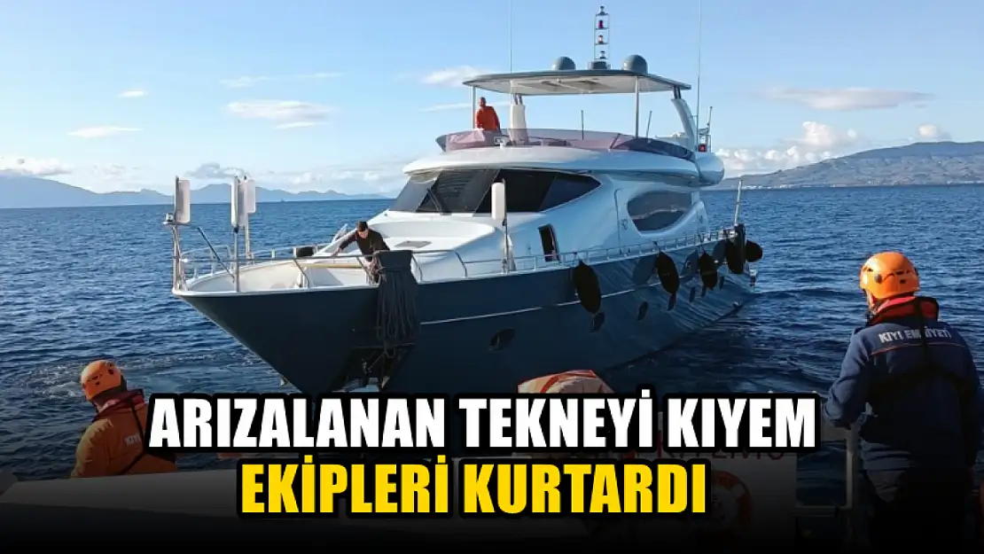 Arızalanan tekneyi KIYEM ekipleri kurtardı