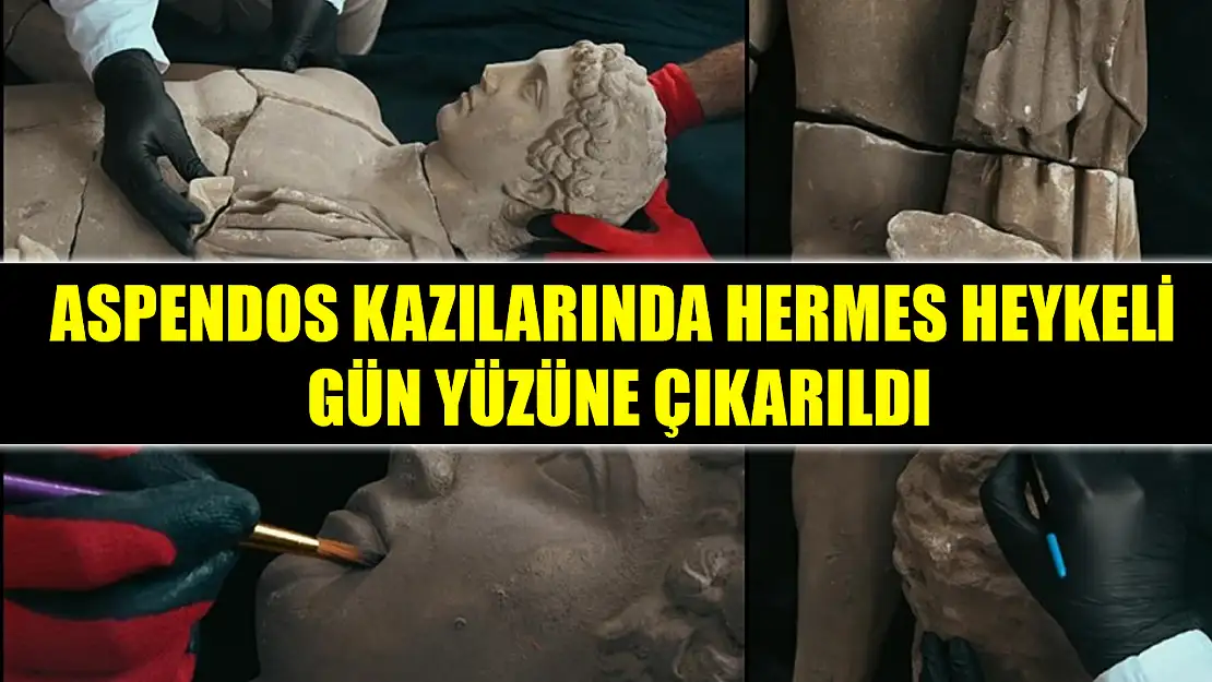 Aspendos kazılarında Hermes heykeli gün yüzüne çıkarıldı