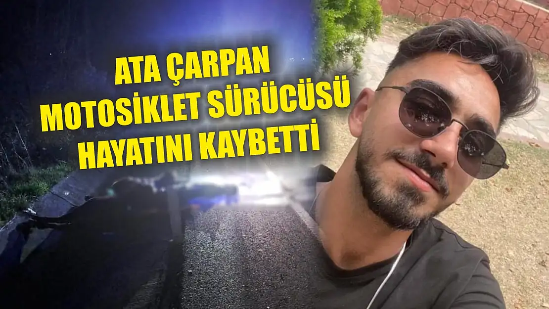 Ata çarpan motosiklet sürücüsü hayatını kaybetti