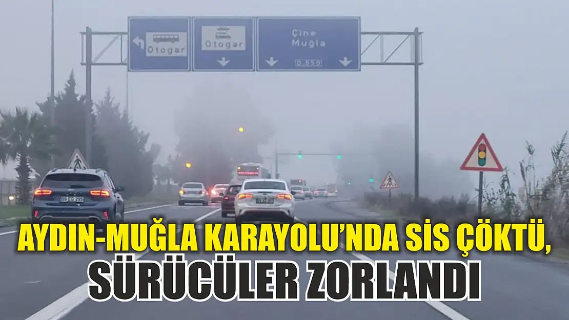 Aydın-Muğla Karayolu'nda sis çöktü, sürücüler zorlandı