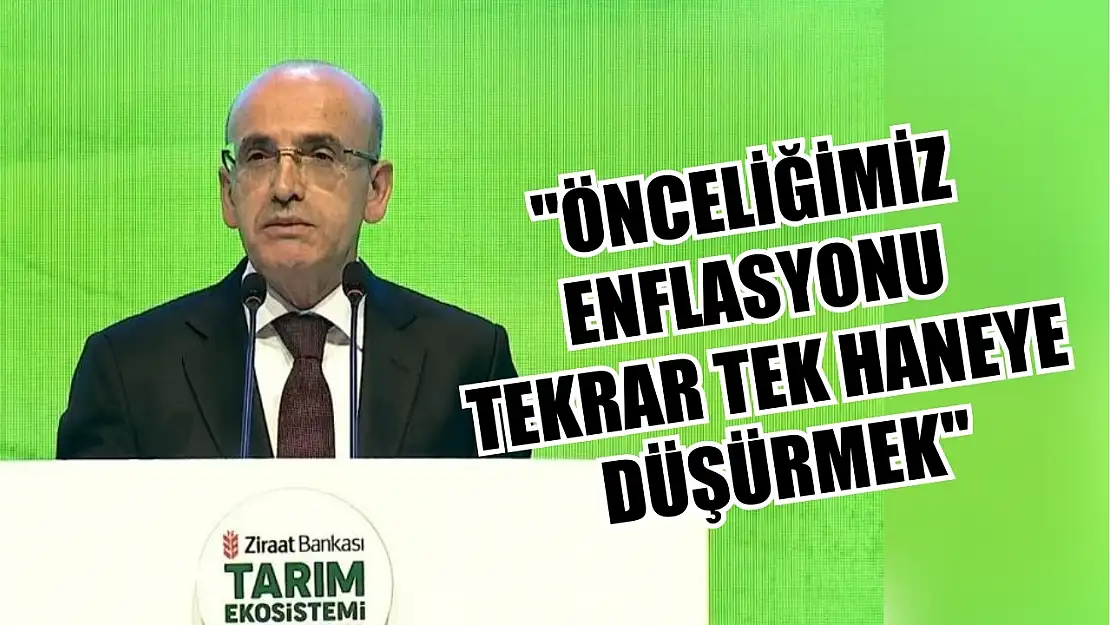 Bakan Şimşek: 'Önceliğimiz enflasyonu tekrar tek haneye düşürmek'