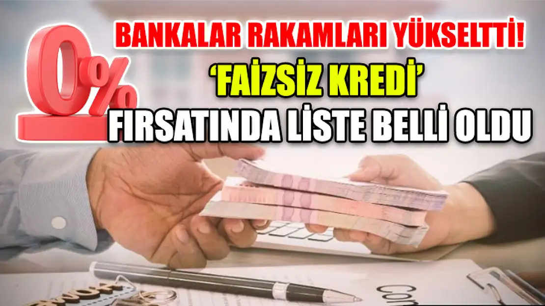 Bankalar rakamları yükseltti! 'Faizsiz Kredi' fırsatında liste belli oldu