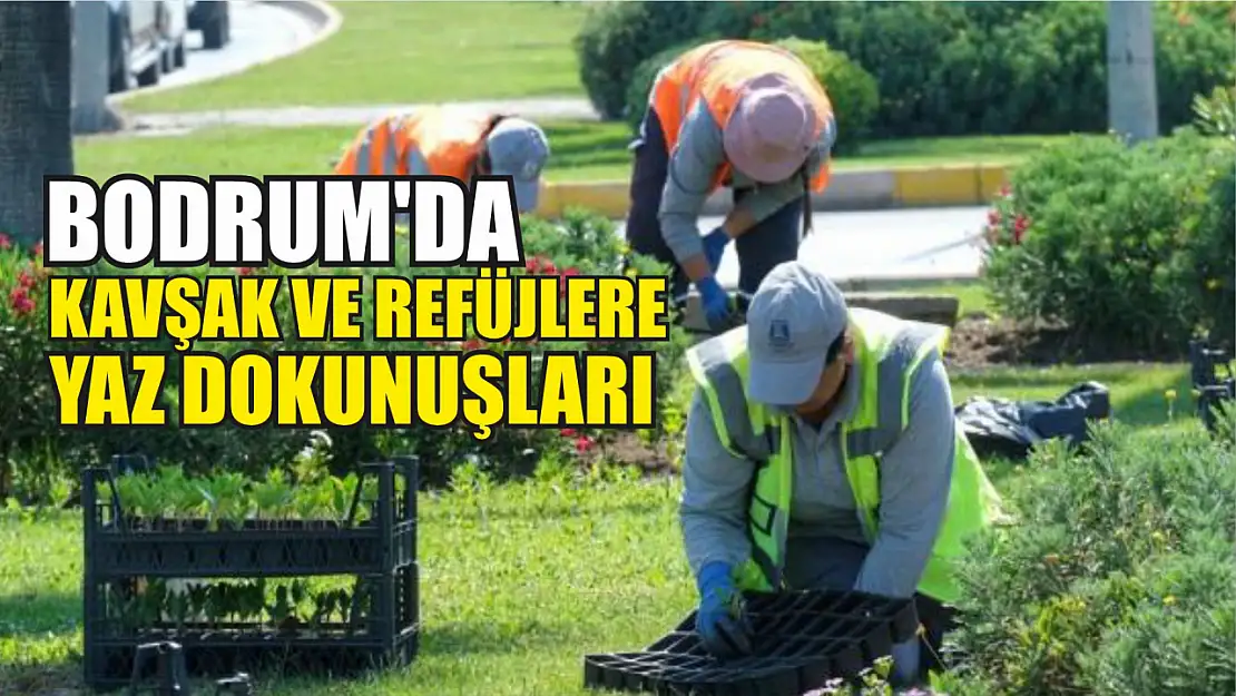 Bodrum'da kavşak ve refüjlere yaz dokunuşları