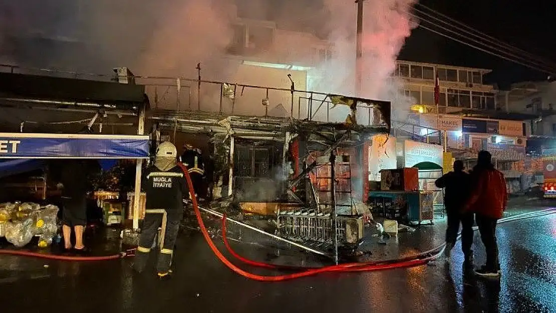 Bodrum'da market yangını