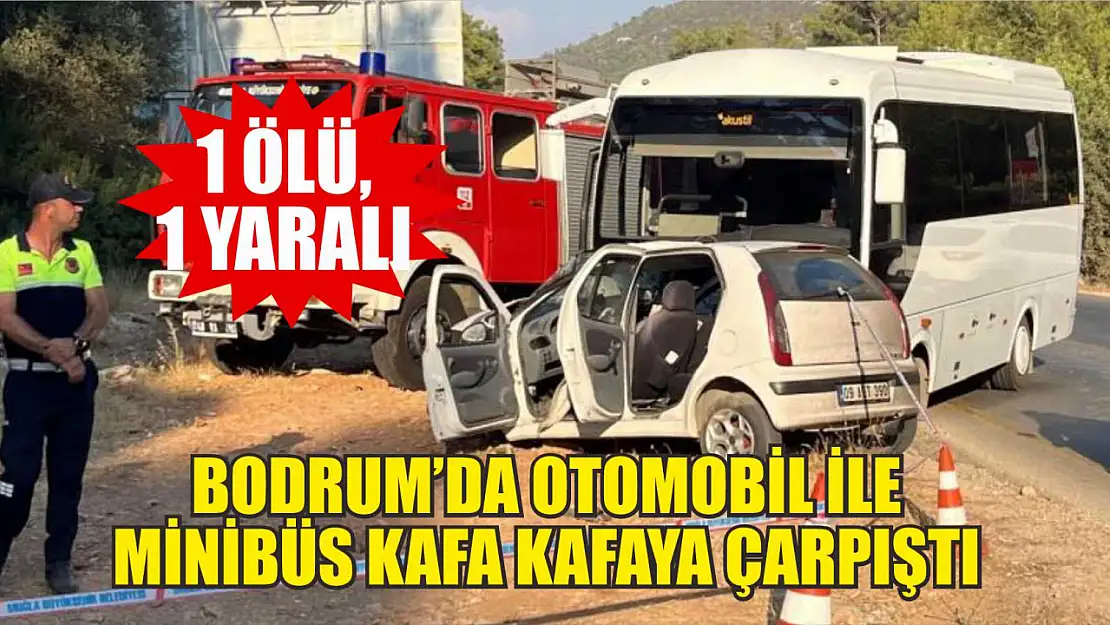 Bodrum'da otomobil ile minibüs kafa kafaya çarpıştı: 1 ölü, 1 yaralı