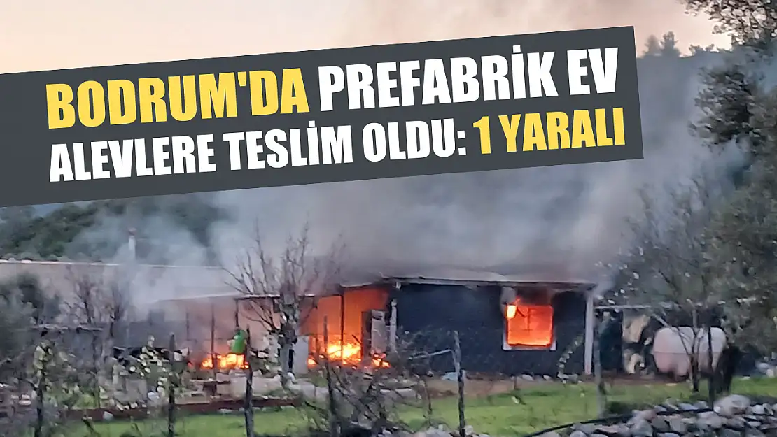 Bodrum'da prefabrik ev alevlere teslim oldu: 1 yaralı