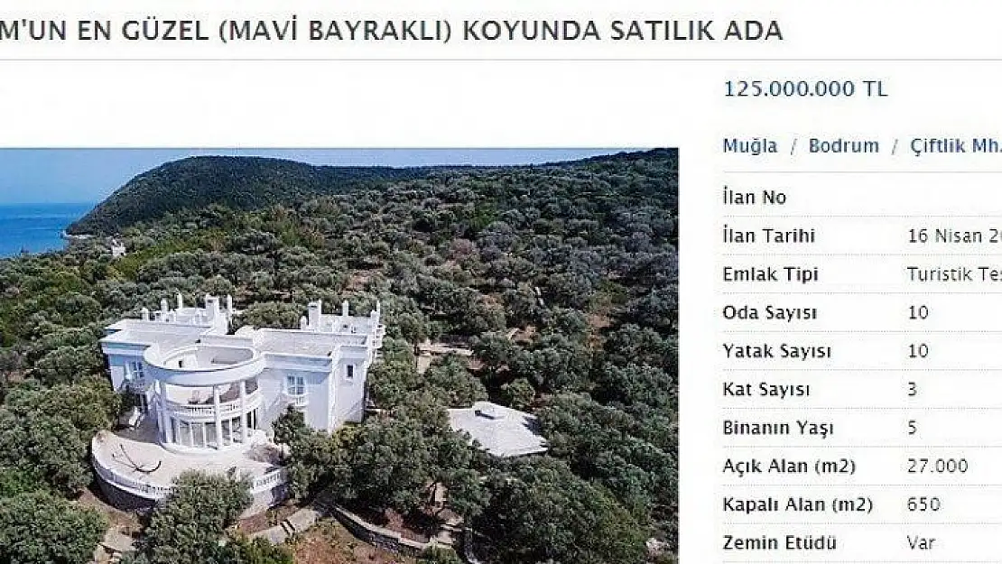 Bodrum'daki satılık adanın fiyatı dudak uçuklattı