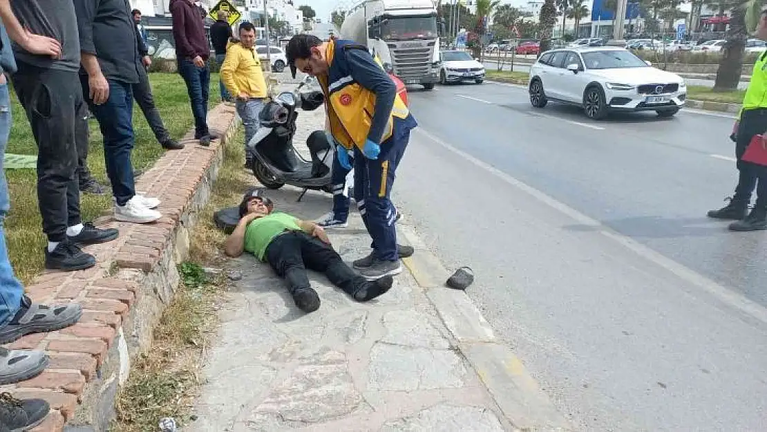 Bodrum'daki trafik kazasında motokurye yaralandı