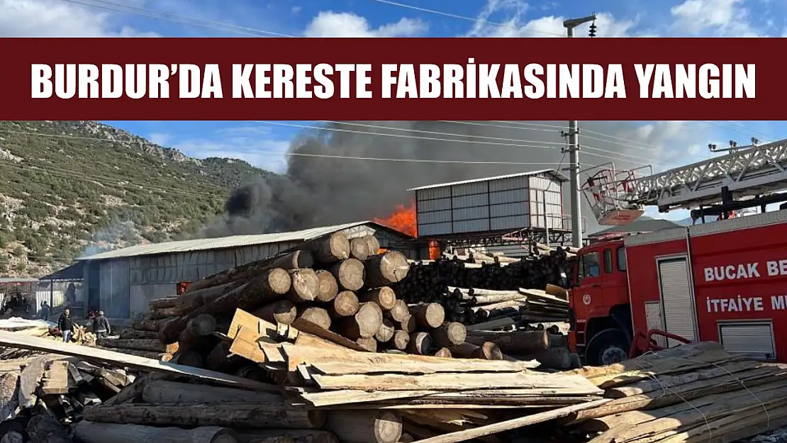 Burdur'da kereste fabrikasında yangın