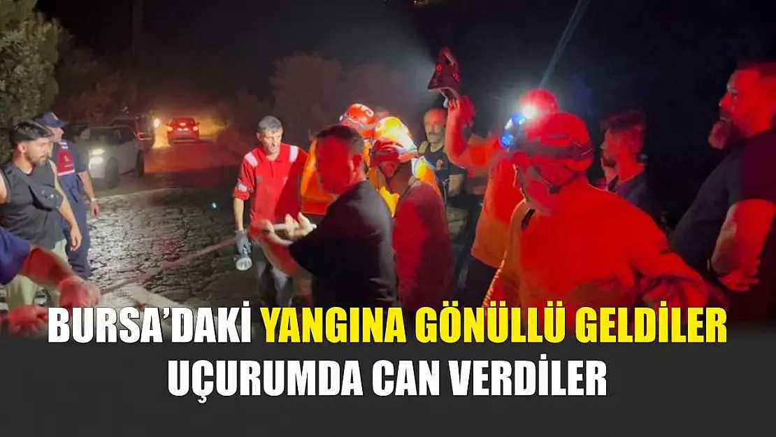 Bursa'daki yangına gönüllü geldiler, uçurumda can verdiler