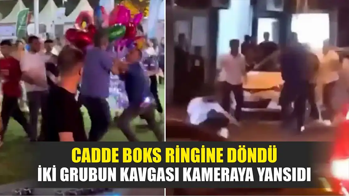 Cadde boks ringine döndü: İki grubun kavgası kameraya yansıdı