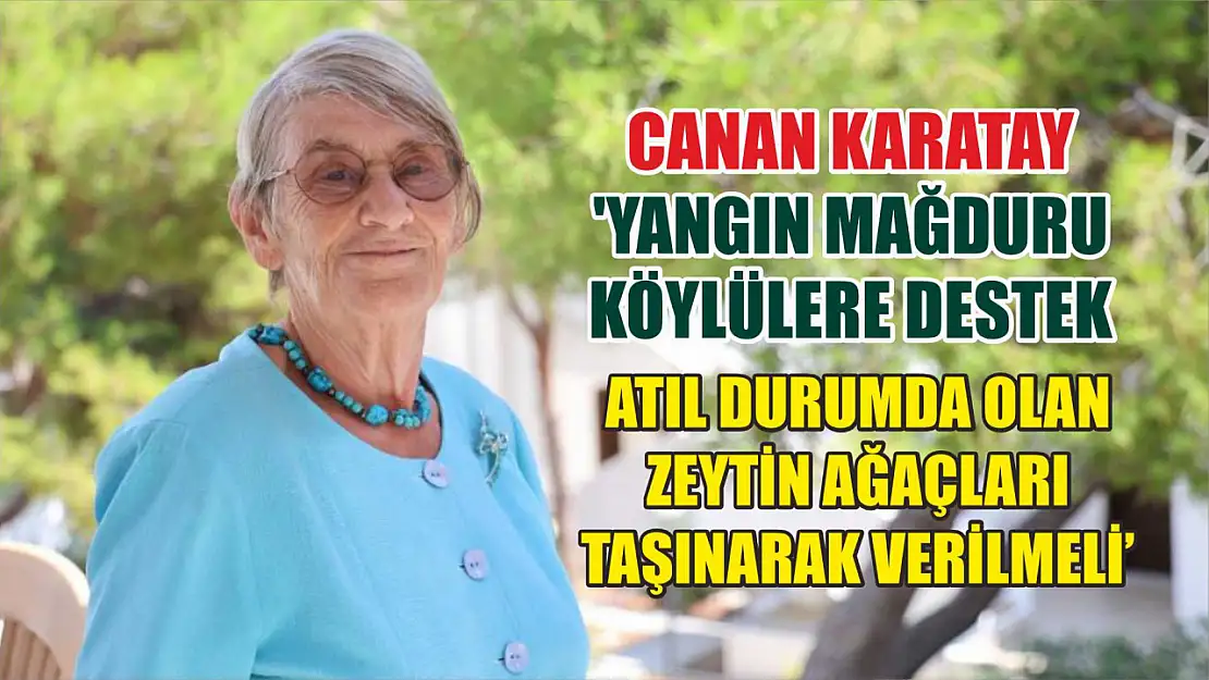 Canan Karatay: 'Yangın mağduru köylülere destek, atıl durumda olan zeytin ağaçları taşınarak verilmeli'