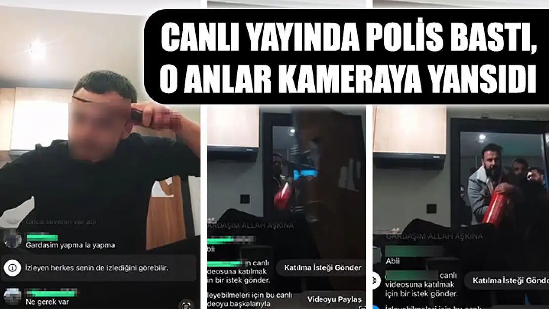 Canlı yayında polis bastı, o anlar kameraya yansıdı