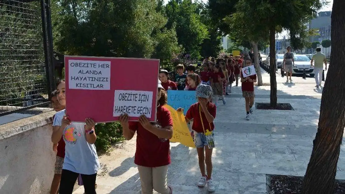 Çocuklar obeziteye dikkati çekmek için yürüdü