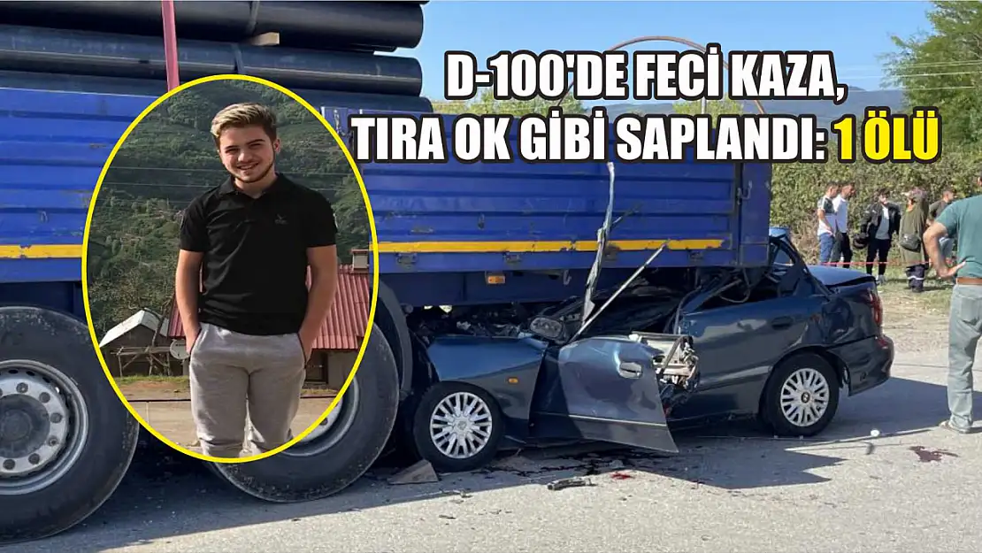 D-100'de feci kaza, tıra ok gibi saplandı: 1 ölü