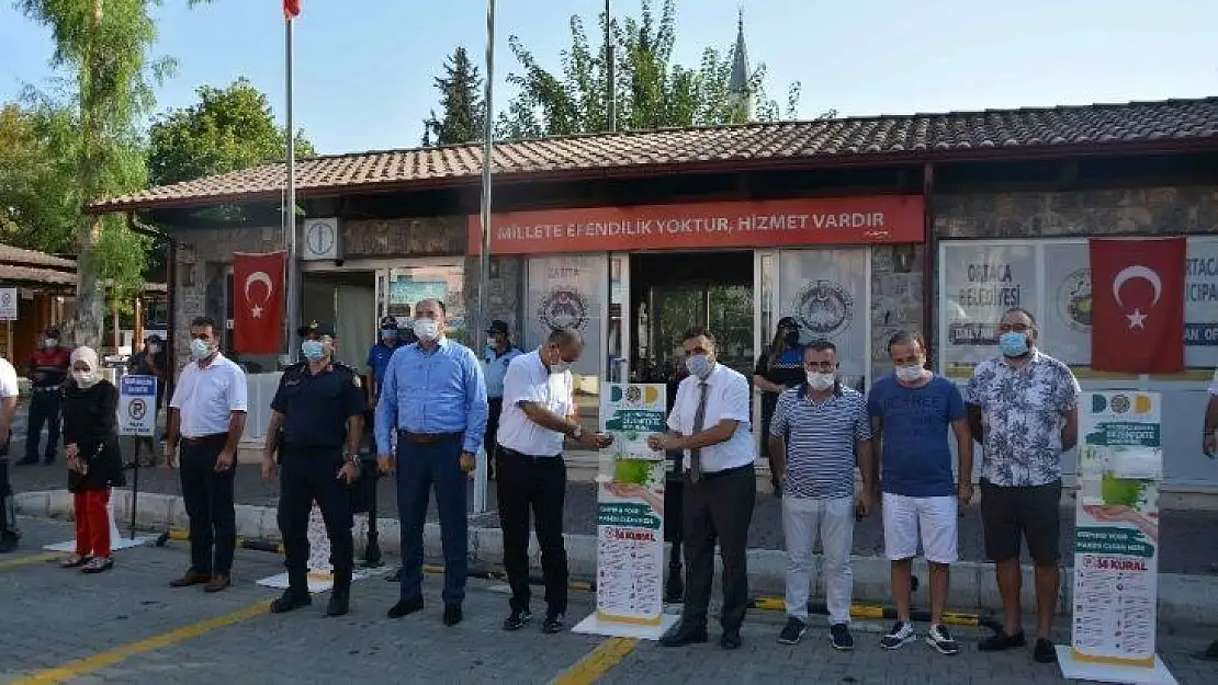 Dalyan'da dezenfekte ve maske istasyonu kuruldu