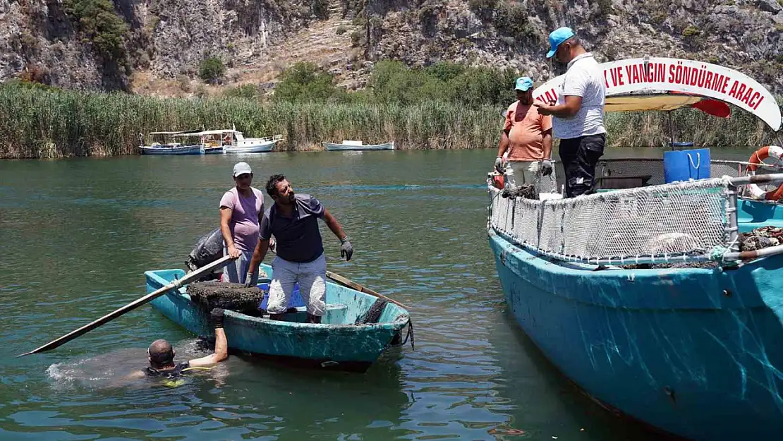 Dalyan kanalında temizlik