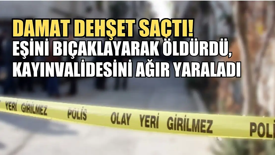 Damat dehşet saçtı! Eşini bıçaklayarak öldürdü, kayınvalidesini ağır yaraladı