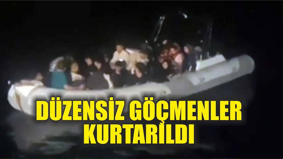 Datça'da lastik botları arıza yapan düzensiz göçmenler kurtarıldı