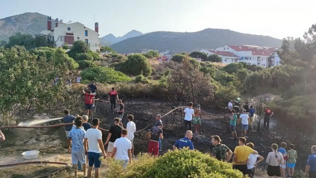 Datça'daki makilik yangını büyümeden söndürüldü