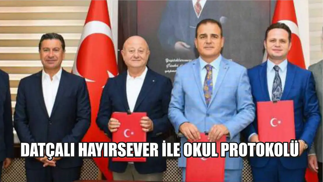 Datçalı hayırsever ile okul protokolü