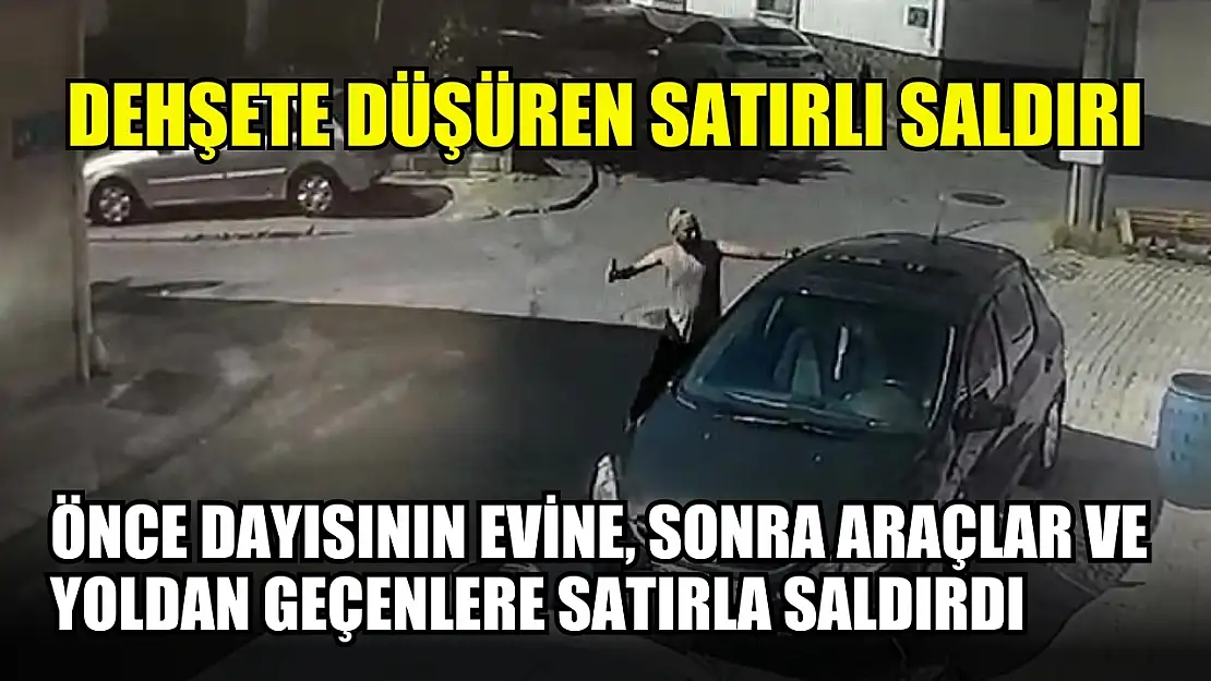 Dehşete düşüren satırlı saldırı: Önce dayısının evine, sonra araçlar ve yoldan geçenlere satırla saldırdı