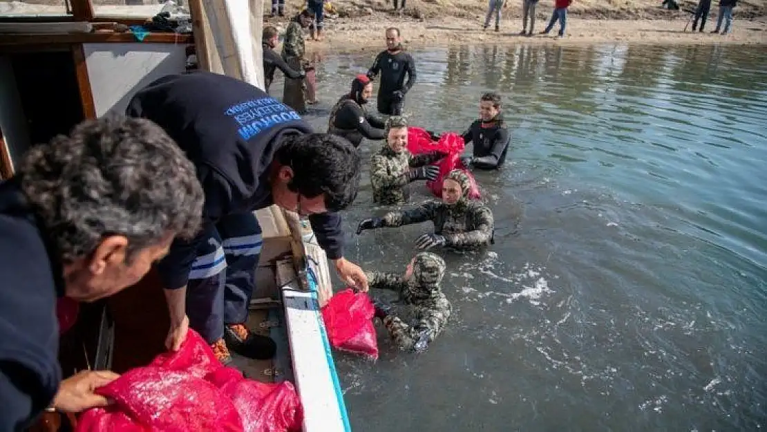 Deniz dibi temizliği Gümbet'te devam etti