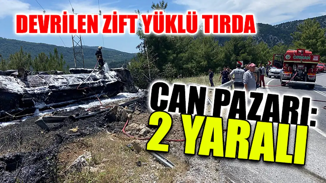 Devrilen Zift Yüklü Tırda Can Pazarı: 2 Yaralı