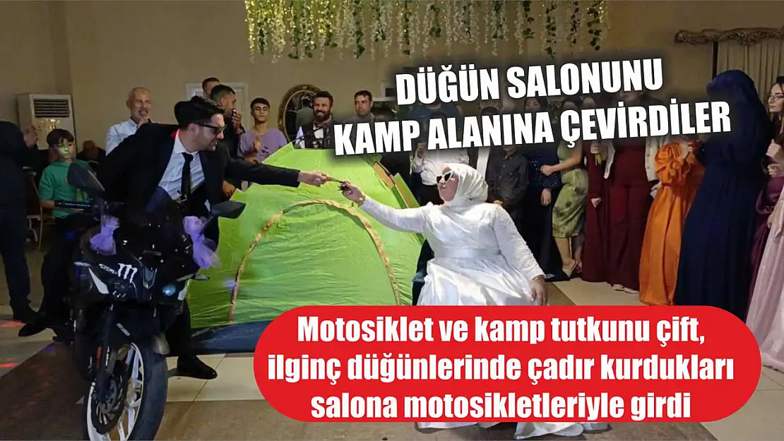 Düğün salonunu kamp alanına çevirdiler