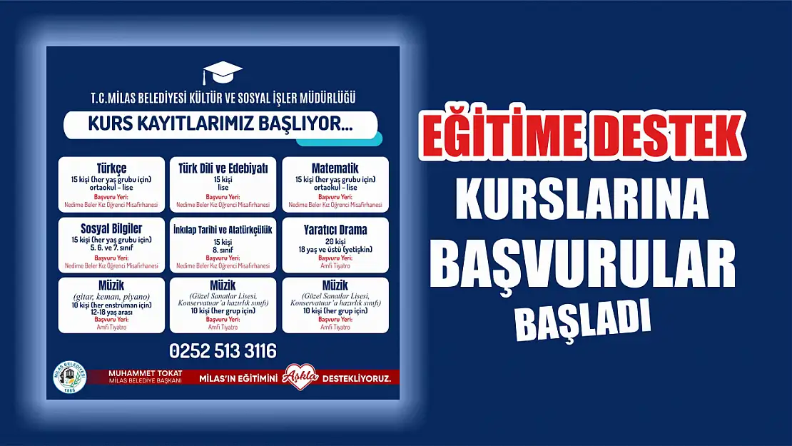 Eğitime Destek Kurslarına Başvurular Başladı