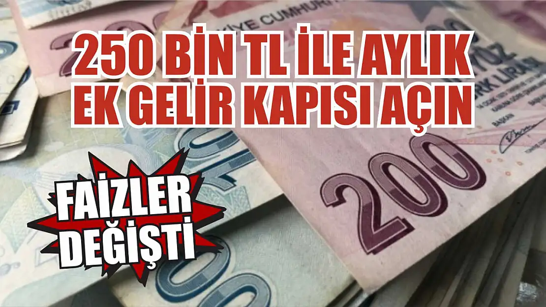 Faizler değişti: 250 bin TL ile aylık ek gelir kapısı açın