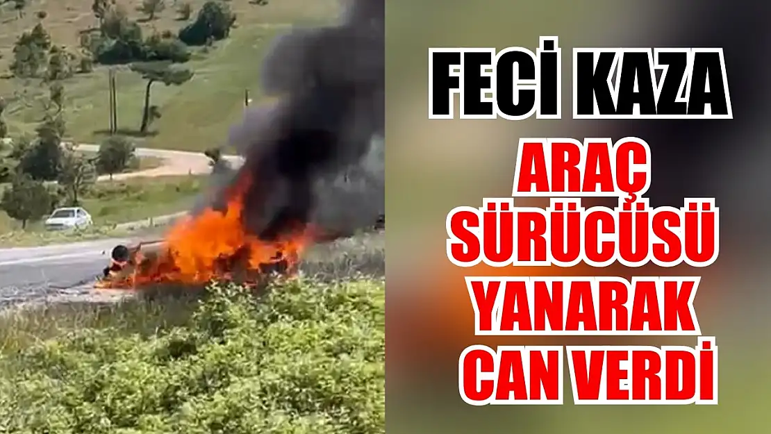 Feci kaza: Araç sürücüsü yanarak can verdi, 7 kişi yaralandı