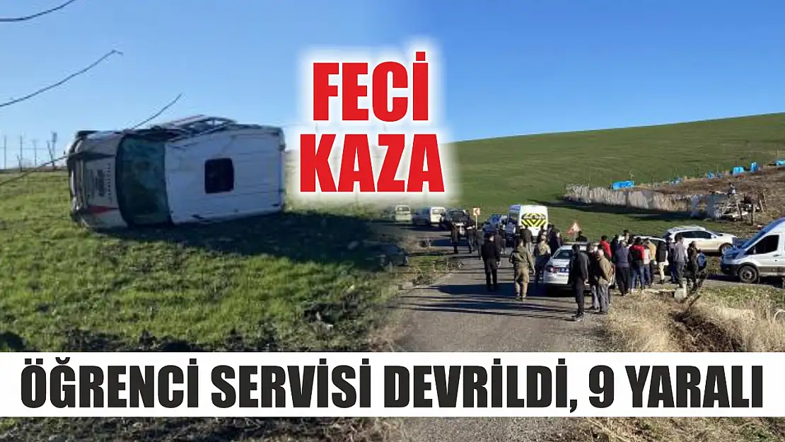 Feci kaza: Öğrenci servisi devrildi, 9 yaralı