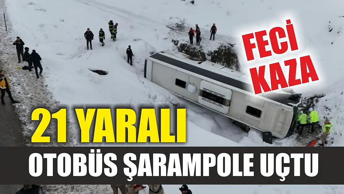 Feci kaza: Otobüs şarampole uçtu: 21 yaralı